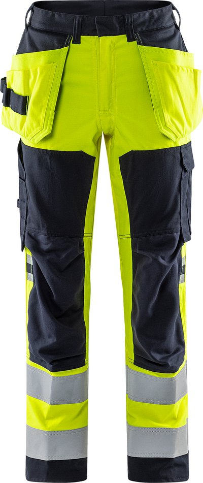 STRETCHBYXA FLAM 2267 ATHF VARSELGUL/MARINBLÅ STL D108