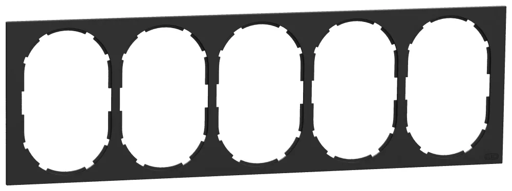 Elko EKO50017 Ram 5-fack 2-vägsuttag, kombinationsmontage Svart - Bild 2