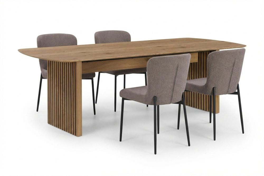 Richeto Matgrupp Ek 180 cm med 4 Elsie Matstolar