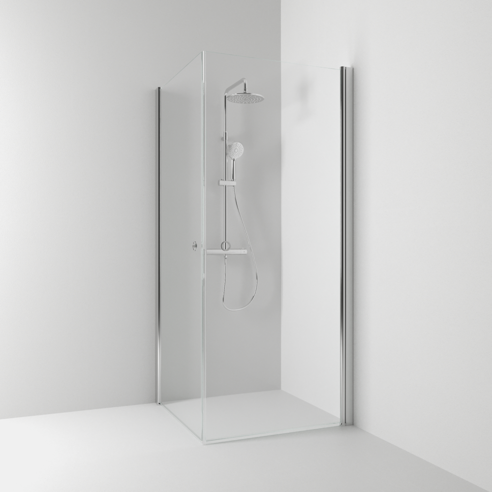 HÖRNDUSCH SVEDBERGS SKOGA RAK ALU BLANK KLAR INTHT 100X198X100CM