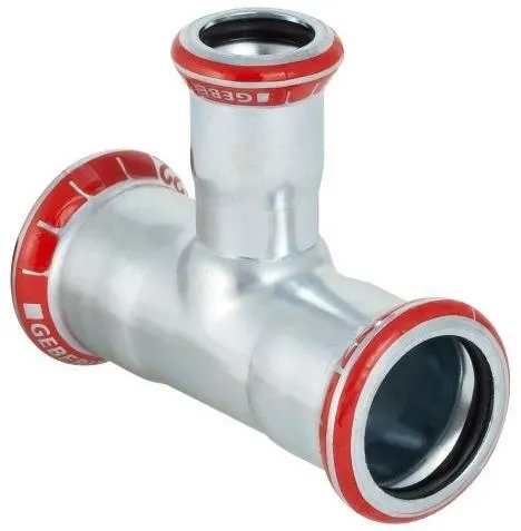 Geberit 1550963 T-rör förminskat avstick, elförzinkat 54 x 28 x 54 mm
