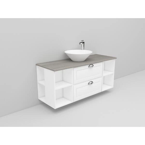 Badrumsmöbel Flexline Modell 179 120cm, Vit, Fasad Ram | Stuvbutiken