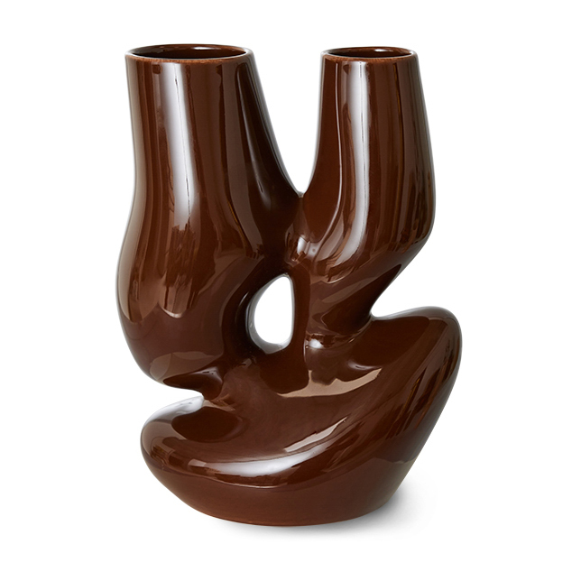 Ceramic organic vas large 25 cm, Espresso