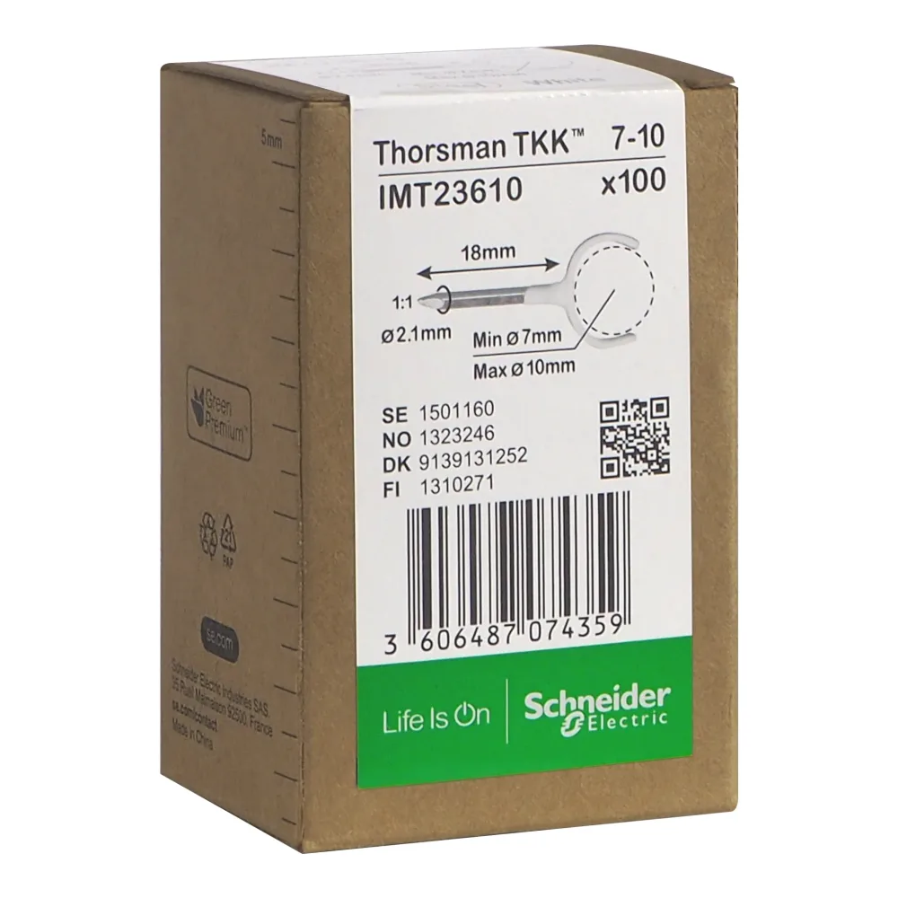 Schneider Electric IMT23630 Klammer spik, 100-pack, rund kabel 10-14, 2,1x25 mm - Bild 2