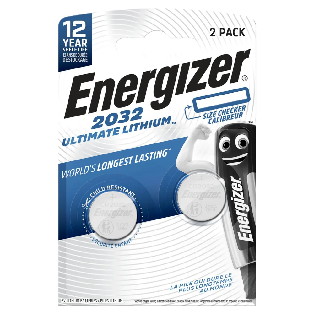 Energizer Ultimate Lithium Knappcellsbatteri CR2032, 3 V 2-pack