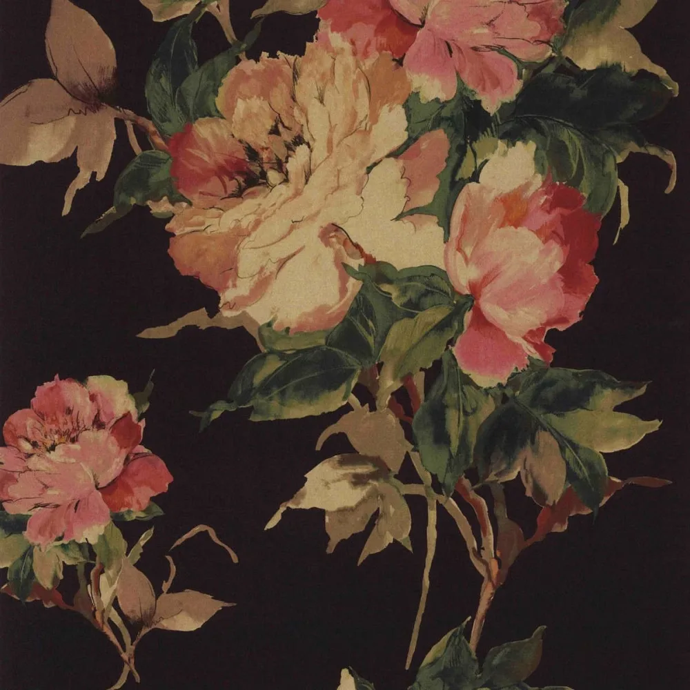 Camellia Madame B 1703-108-06 Svart Tapet | Stuvbutiken