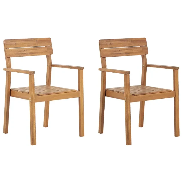 Set med 2 trädgårdsstolar FORNELLI Akaciaträ Brun