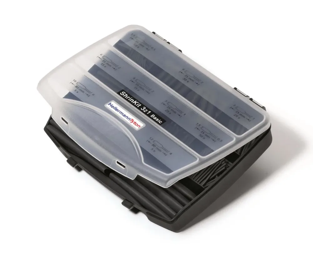 Hellermann Tyton ShrinKit 321 Basic Krympslangset 220 bitar, 3:1