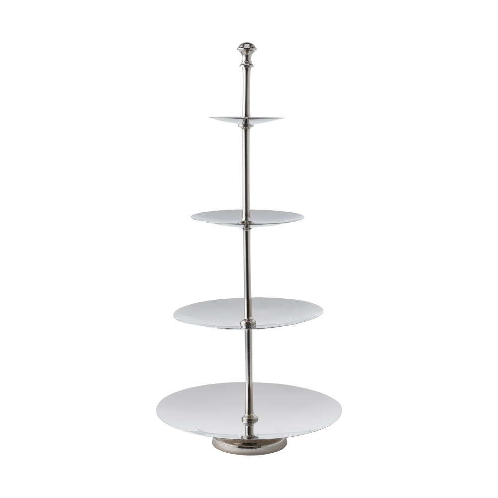Sigrine våningsfat, Silverfärgad, 25x25xH53 cm