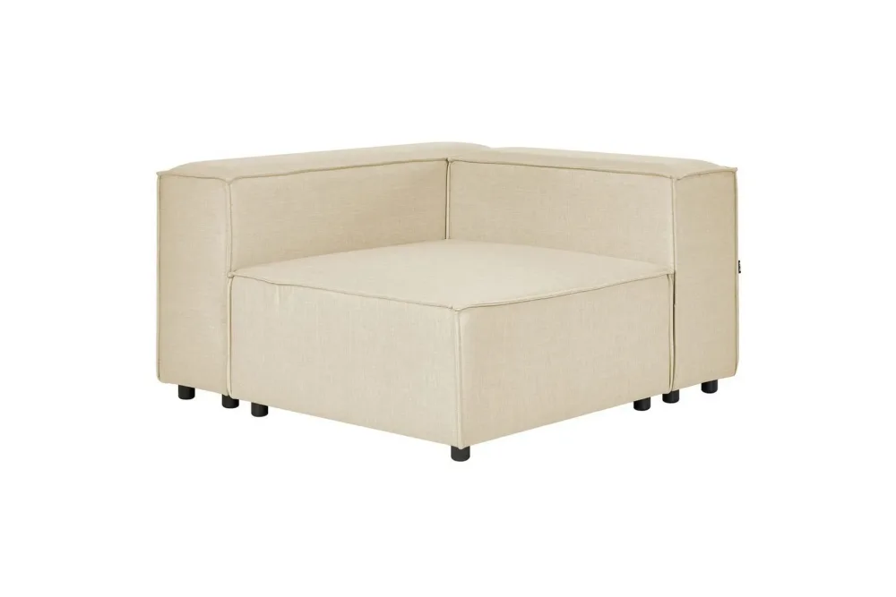 Hörnsektion Aprica Beige, svart, Linne