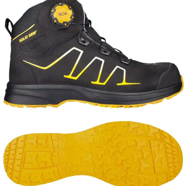 Solid Gear Reckon Skyddskänga S3, BOA, svart/gul 44