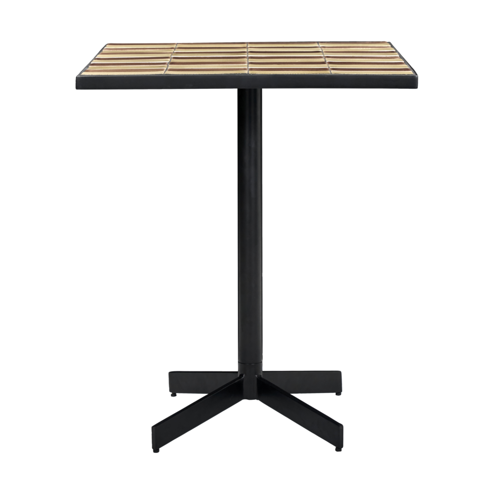 Stripe café bord 62x62 cm, Dusty rose-beige
