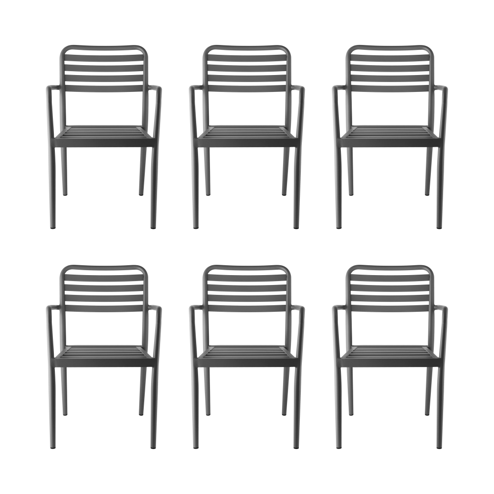 Messina karmstol, Anthracite, 6-pack
