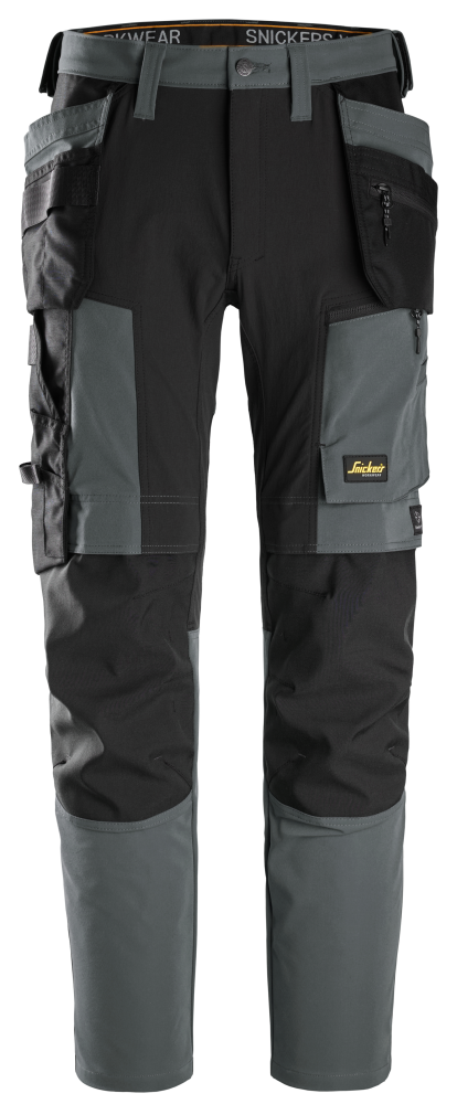 ARBETSBYXA SNICKERS WORKWEAR STRETCH AW HF, STÅLGRÅ/SVART STL 46