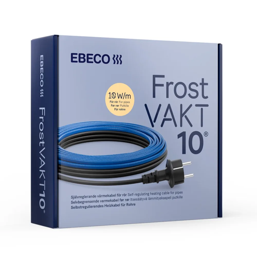 Ebeco Frostvakt 10 Värmekabel 10-20 W/m, självreglerande, stickkontakt 8 m, 80 W