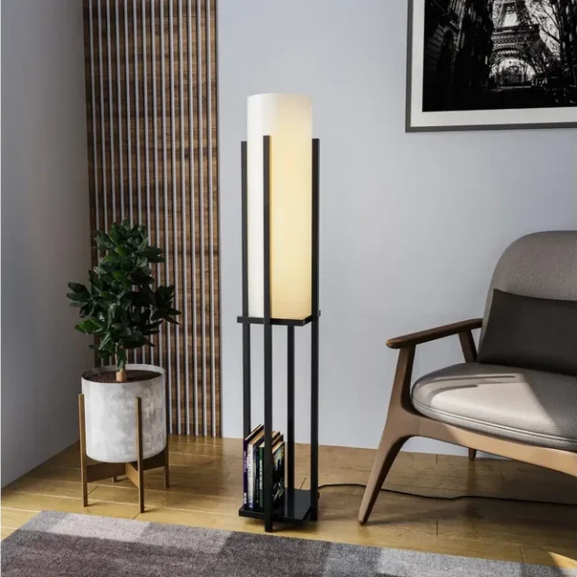 Golvlampa Ratmo Sudampa (Hyllhöjd: 60 cm) Svart Beige
