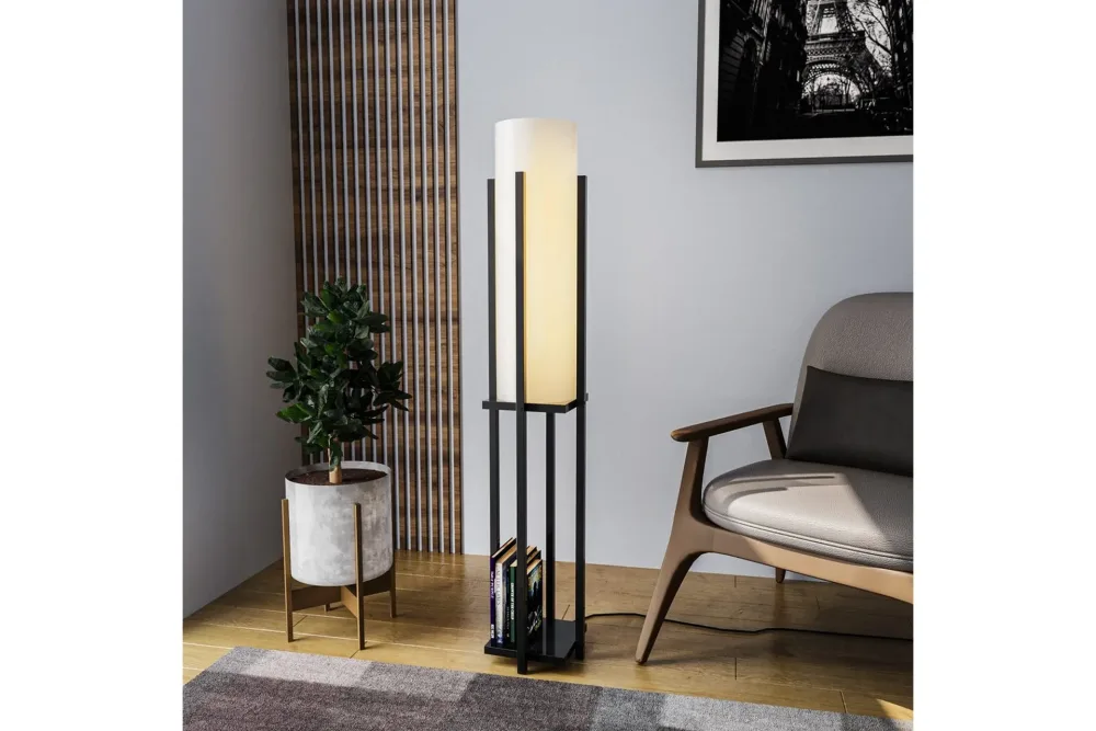 Golvlampa Ratmo Sudampa (Hyllhöjd: 60 cm) Svart Beige