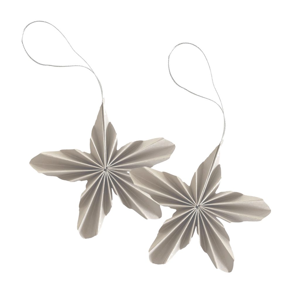 Paper Stars julhänge 2-pack, Natural
