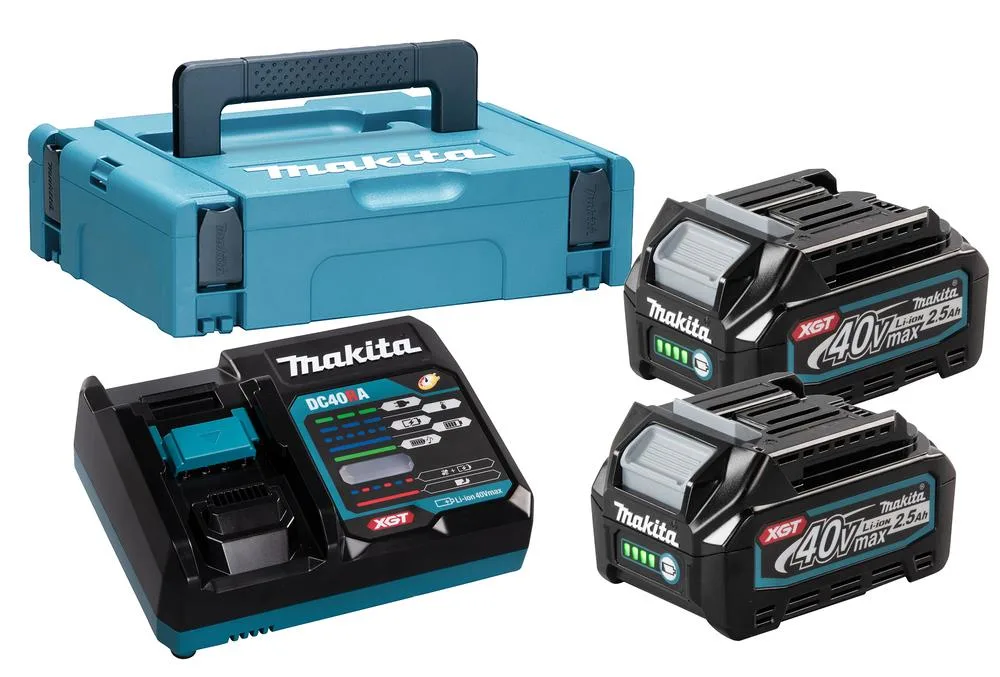 Makita 191J81-6 Laddpaket 2 st 40V 2,5 Ah + laddare XGT