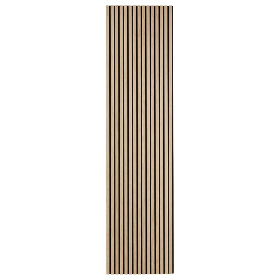 Trälamell akustikpaneler | 2400x600x21mm | Vit ek