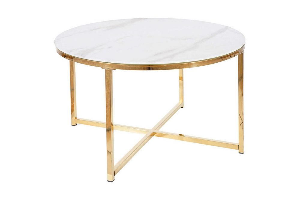 Salmaise Soffbord 80 cm Runt Marmormönster