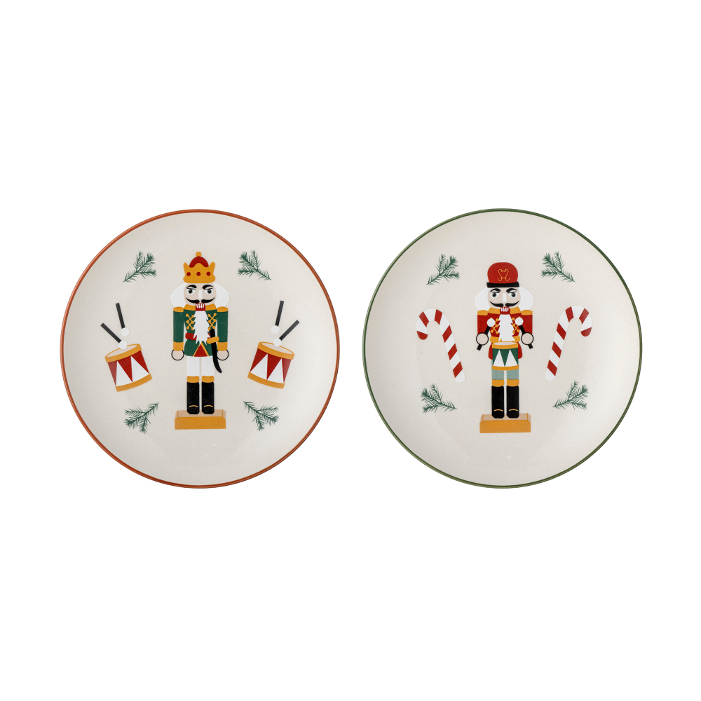 Jolly assiett Ø16 cm 2 delar, Vit-röd