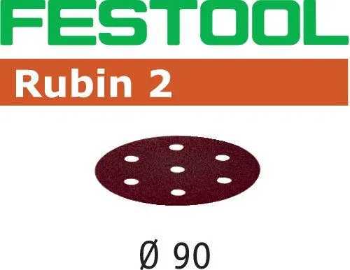 Festool STF RU2 Slippapper 90mm, 6-hålat, 50-pack P100