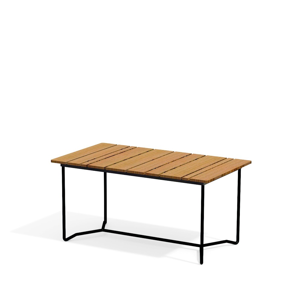 Grinda bord, Teak, medium, svart stativ