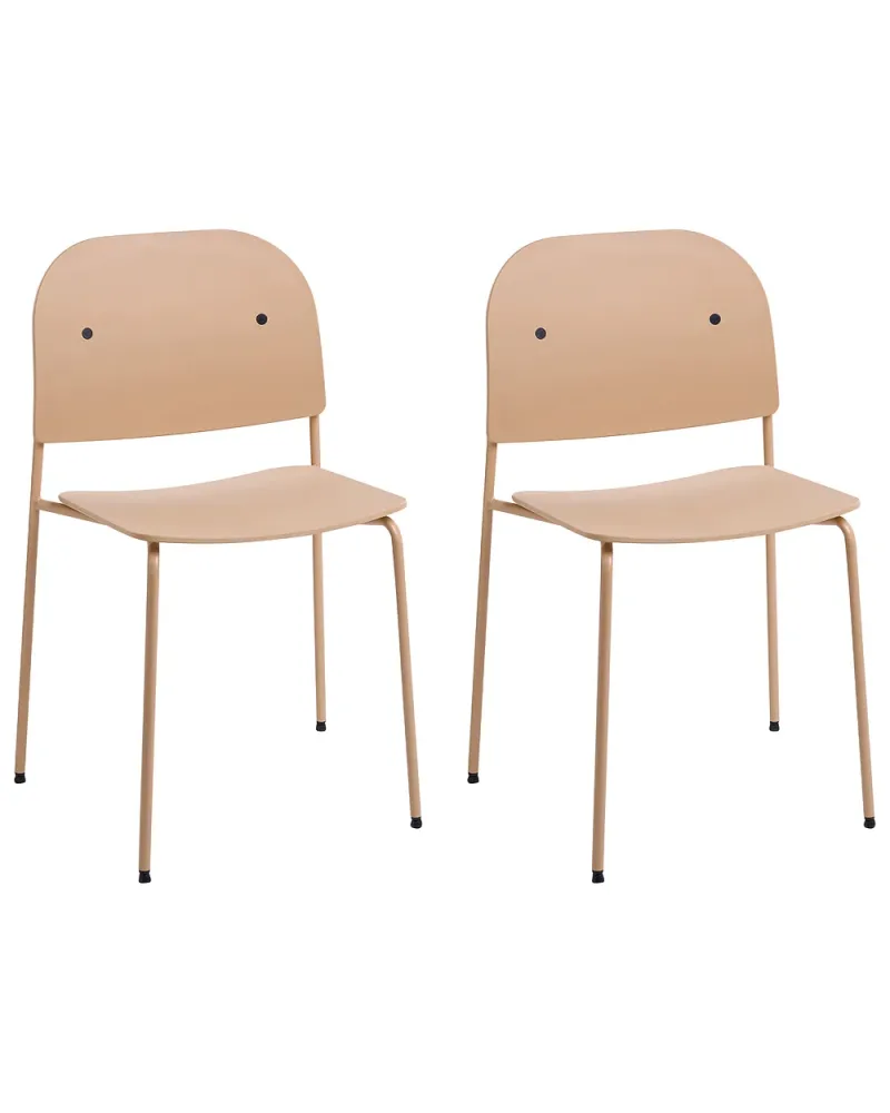 Set med 2 matstolar WINDUST Metall Beige