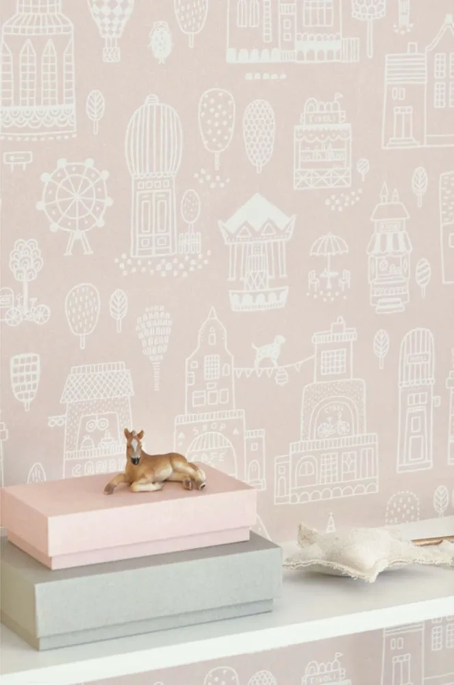 Treasure For Every Little Nook Small Town 118-03 Rosa Tapet | Stuvbutiken - Bild 3
