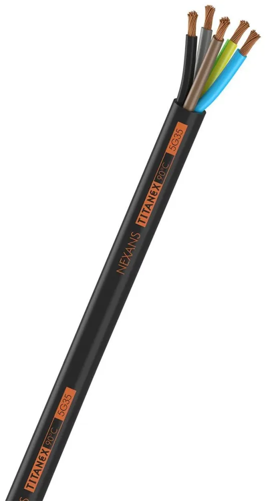 Nexans TITANEX Gummikabel 4G16 mm² ledararea 1 m, kapad
