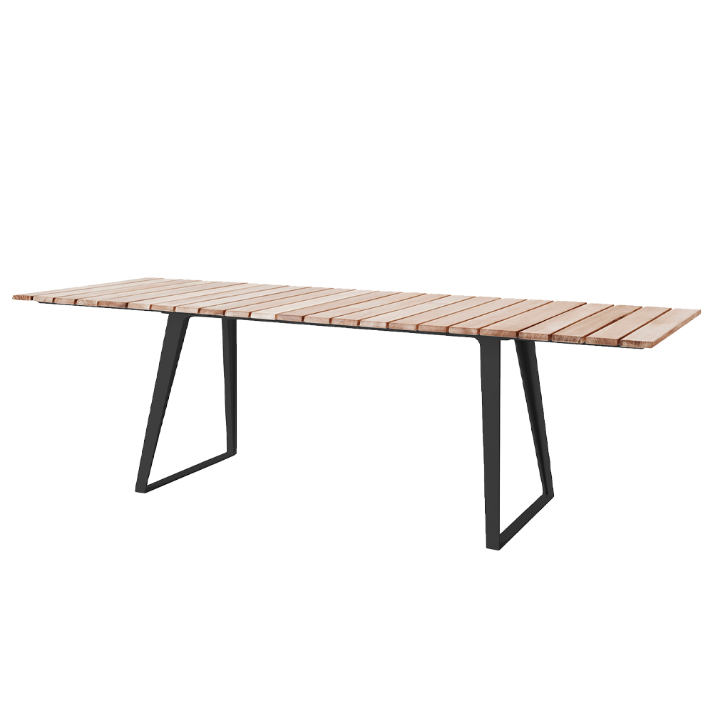 Copenhagen matbord, Teak, lava grey stativ