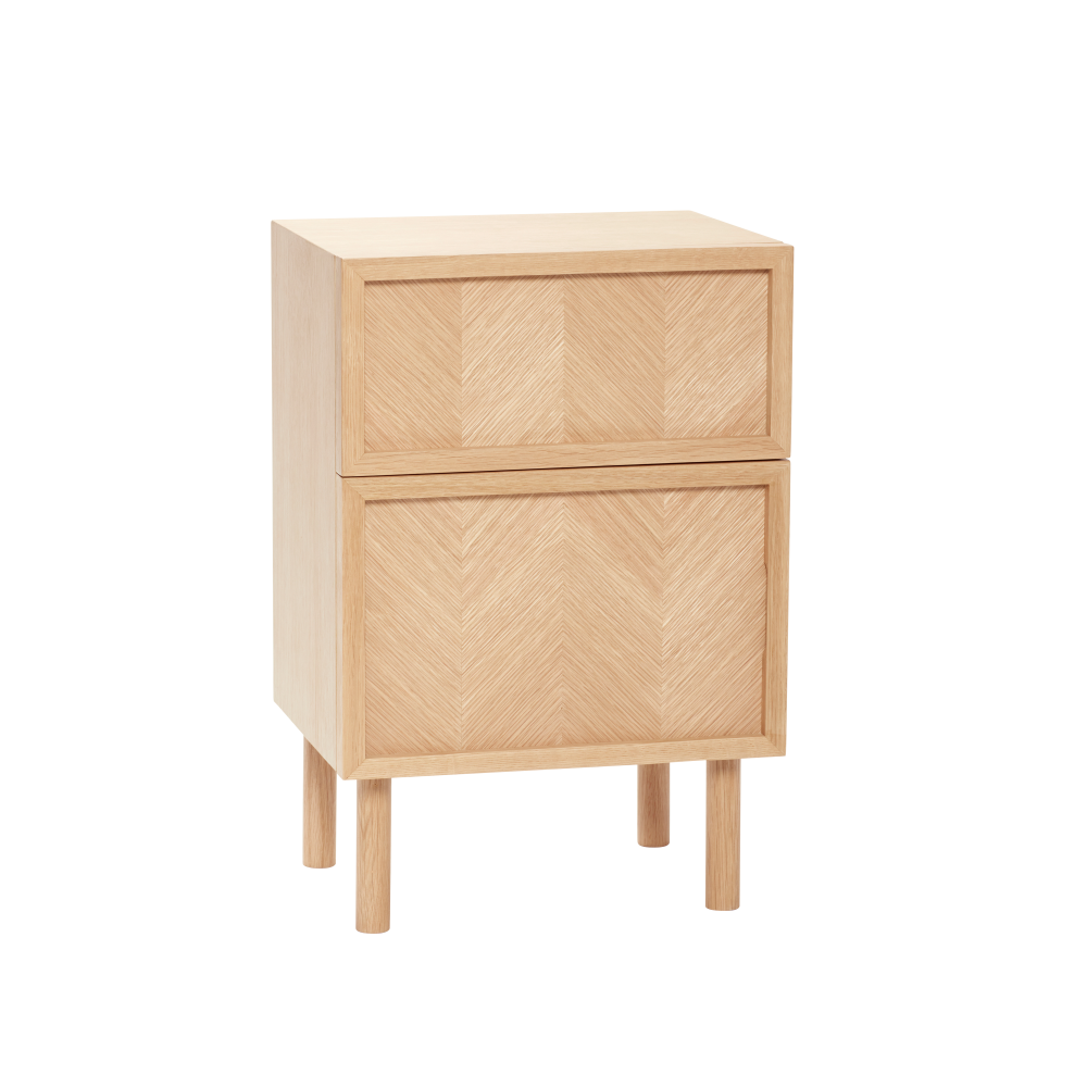 Herringbone sängbord, Ek