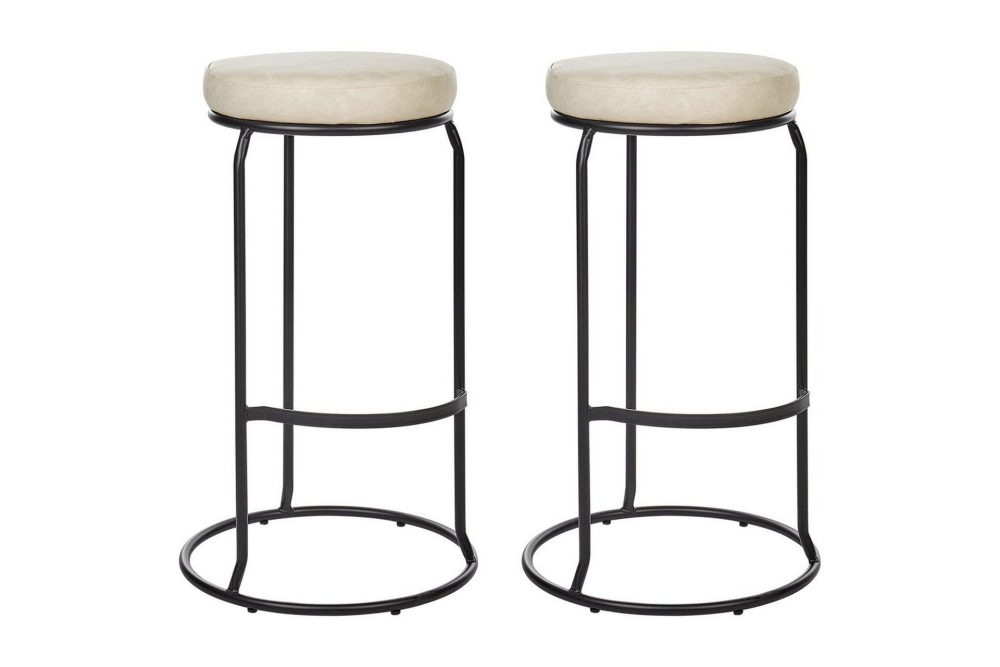 Barstol Milroy set om 2 Ljusbeige-Svart