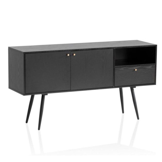 Sideboard Wohnling Melaminbelagd MDF 140 cm med 2 dörrar 1 låda Modern