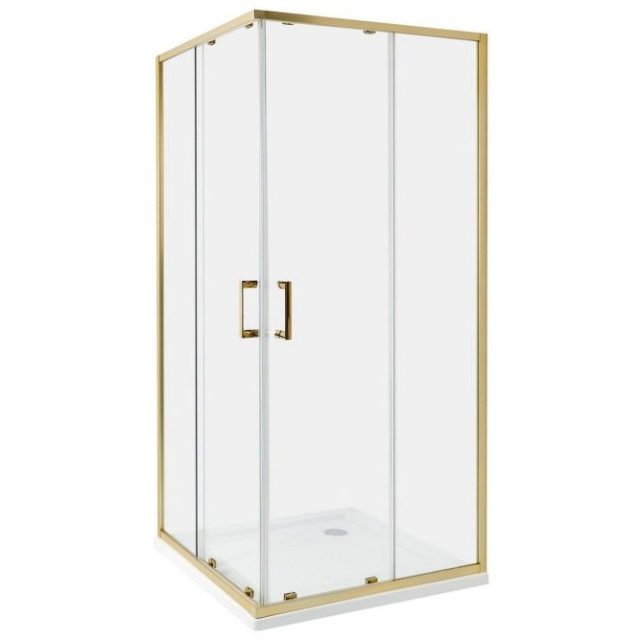 Duschväggar Tela Transparent/guld, 90x90x185 cm