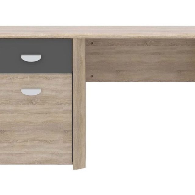 Yazmene Skrivbord 130 cm med Förvaring Låda + Skåp