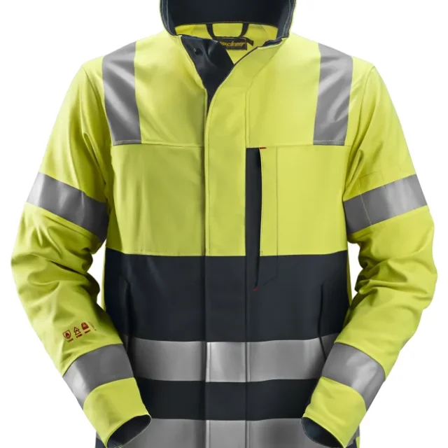 Snickers Workwear 1561 ProtecWork Jacka varsel, marinblå/gul, lång XXL Lång