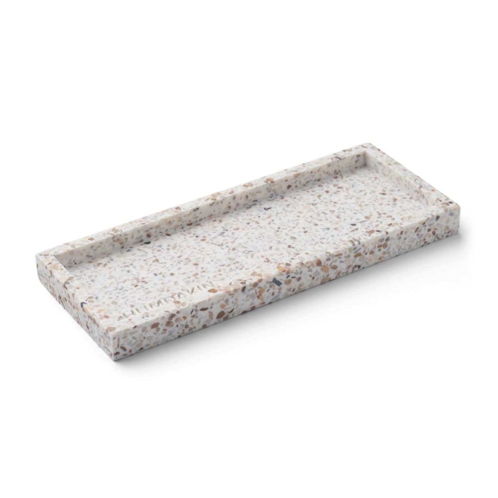 Humdakin Terrazzo bricka 10x25 cm, White-brown