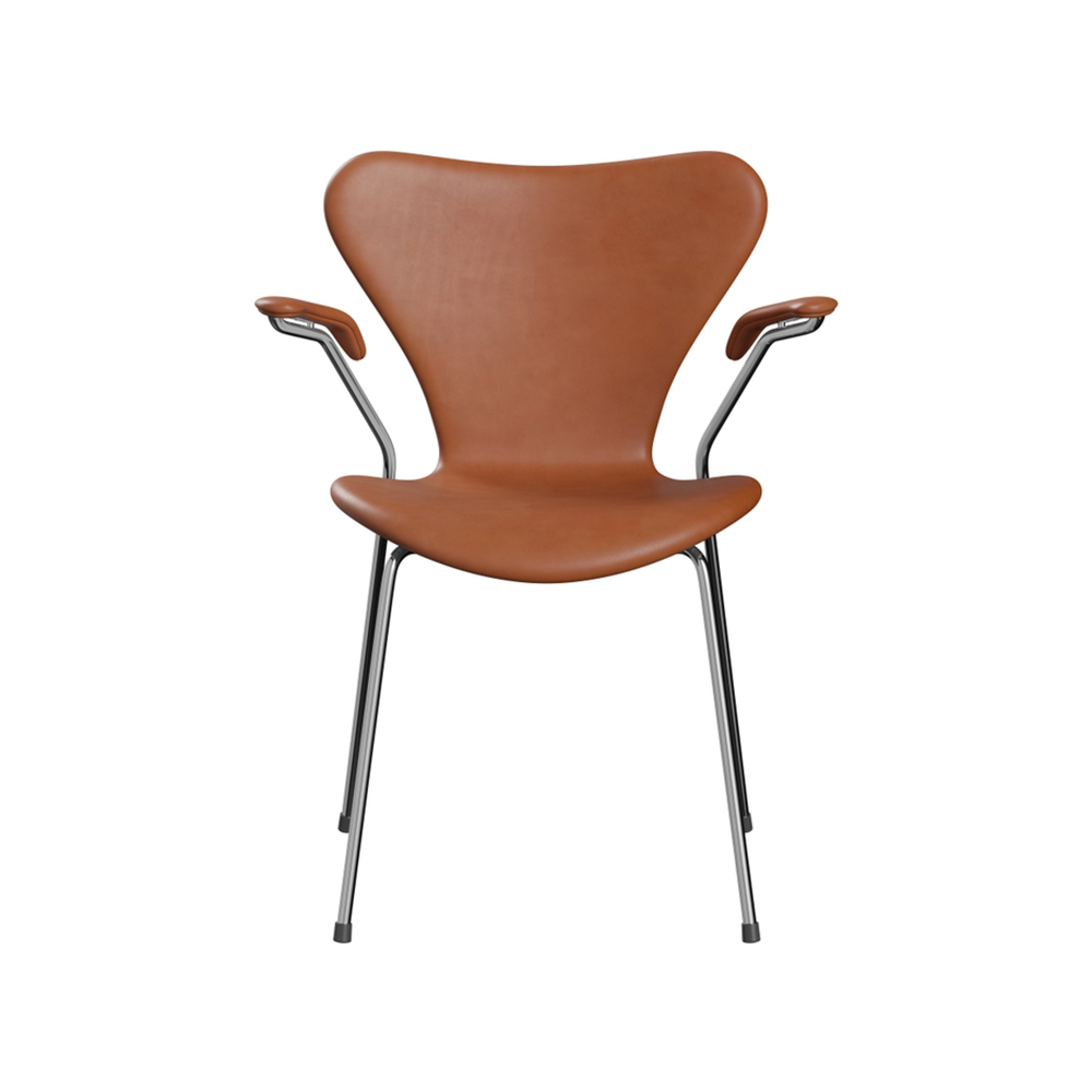Sjuan 3207 helklädd karmstol, Leather grace walnut