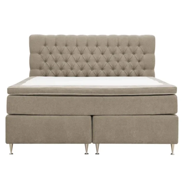 HVILA Lyx Komplett Sängpaket 160x200 cm Kontinentalsäng med knappad sänggavel i chenille