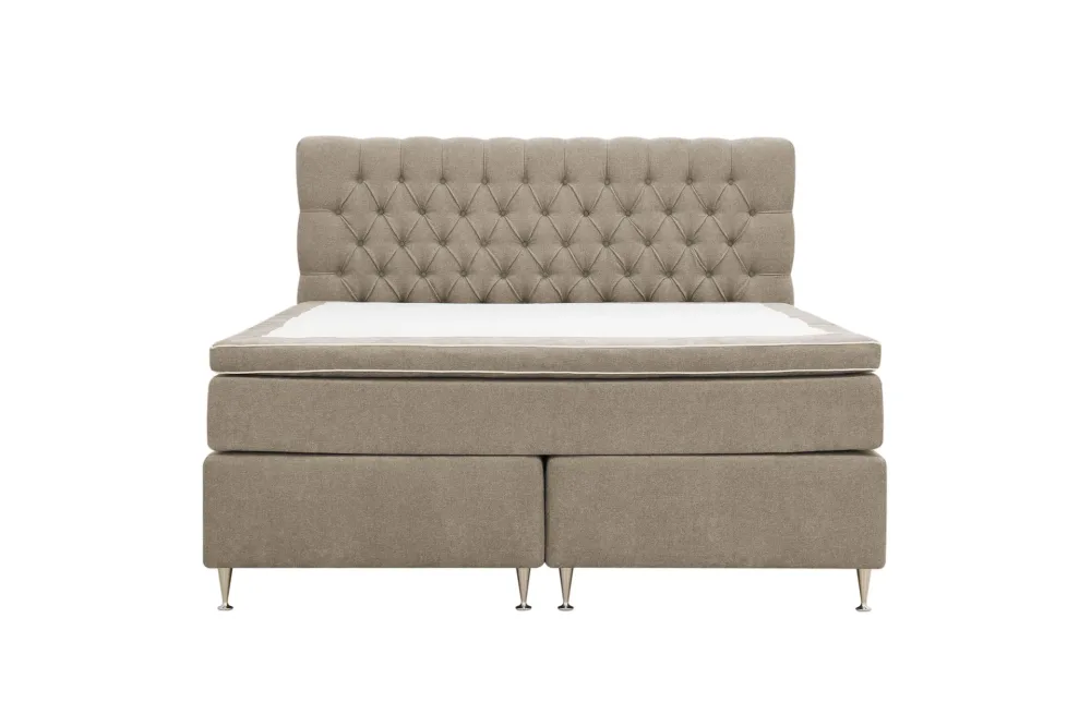 HVILA Lyx Komplett Sängpaket 160x200 cm Kontinentalsäng med knappad sänggavel i chenille