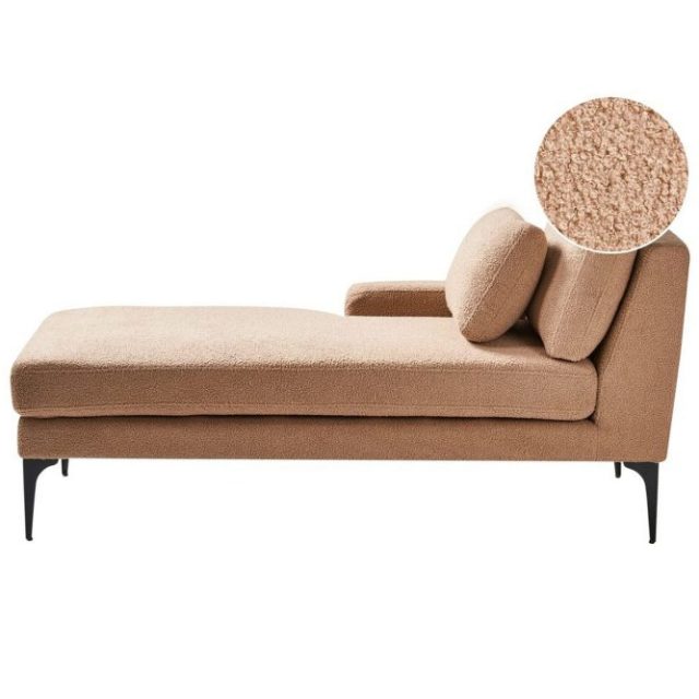 Schäslong Ewron Beige, svart, Högervänd