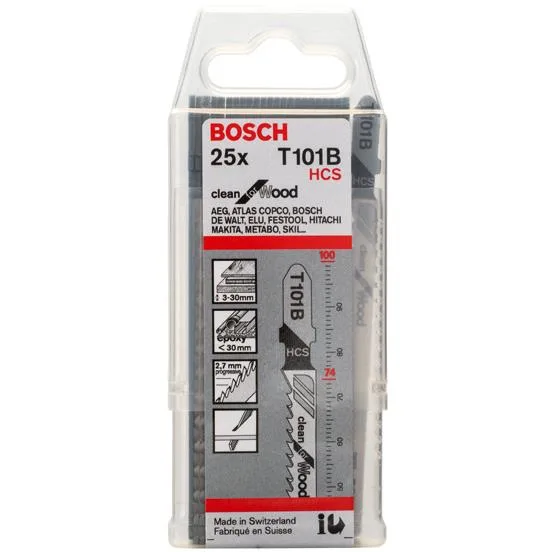 Bosch Clean for Wood T101B Sticksågsblad 100mm 25-pack
