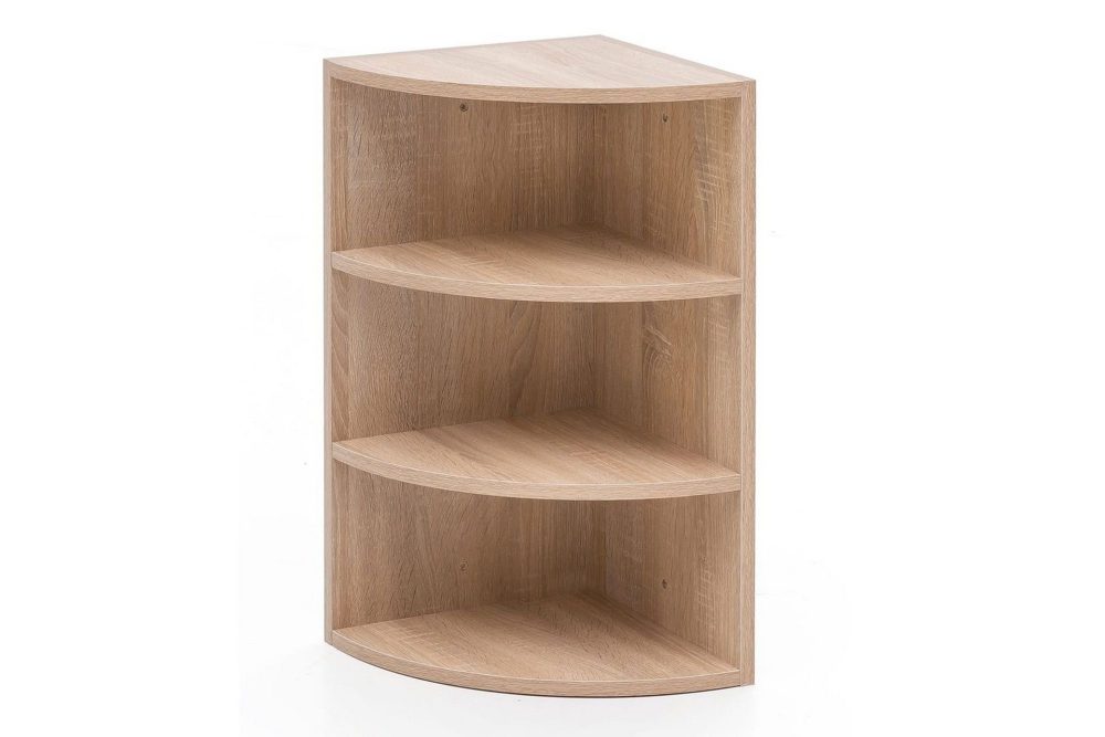 Vägghylla Wohnling melaminbelagd spånskiva, hörnhyllförvaring, modern stil Sonoma
