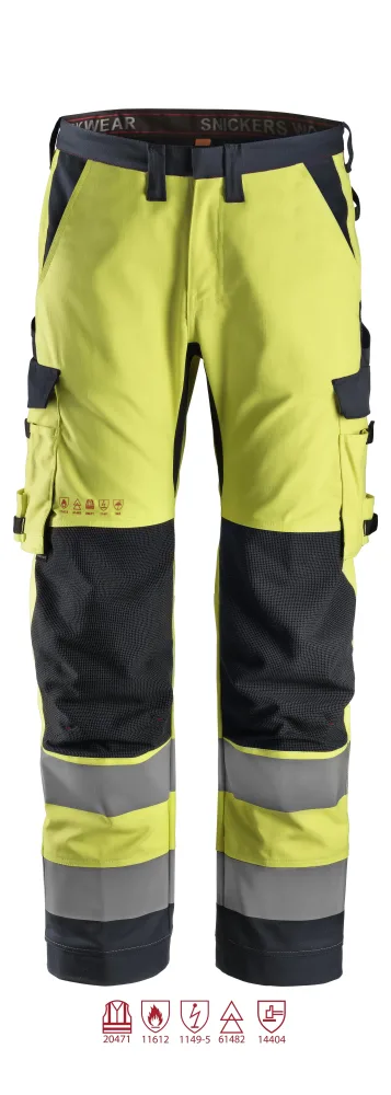 Snickers Workwear 6361 ProtecWork Arbetsbyxa varsel, gul 128