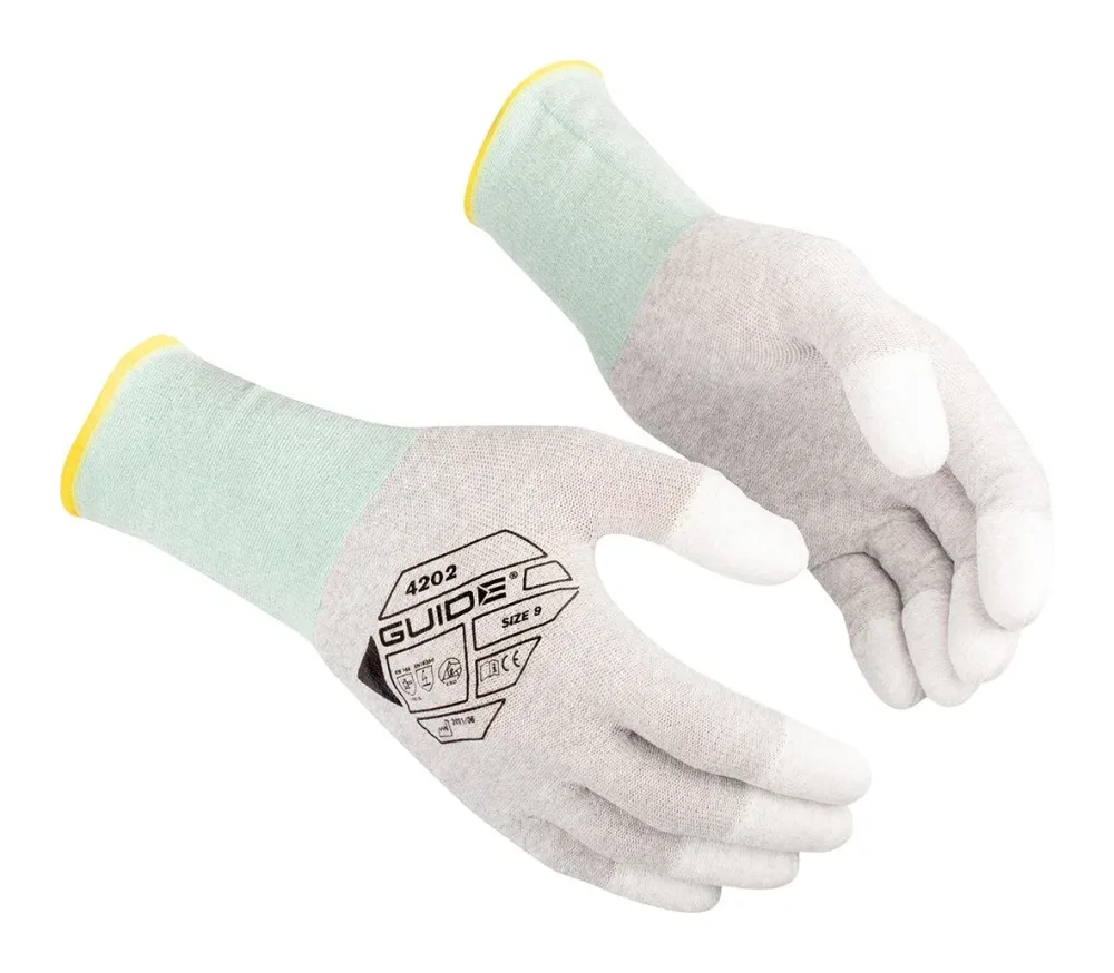 Guide Gloves 4202 Handske nylon, ESD, antistatisk, touch 8