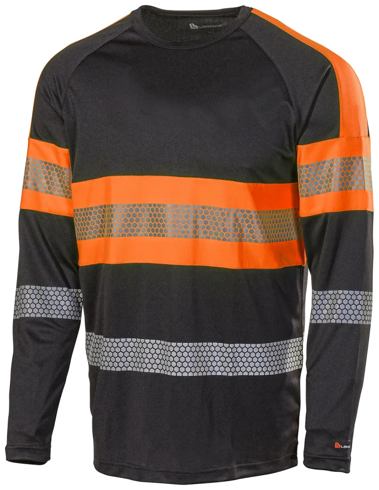 L.Brador 6111P T-shirt svart/hi-vis orange, klass 1 L