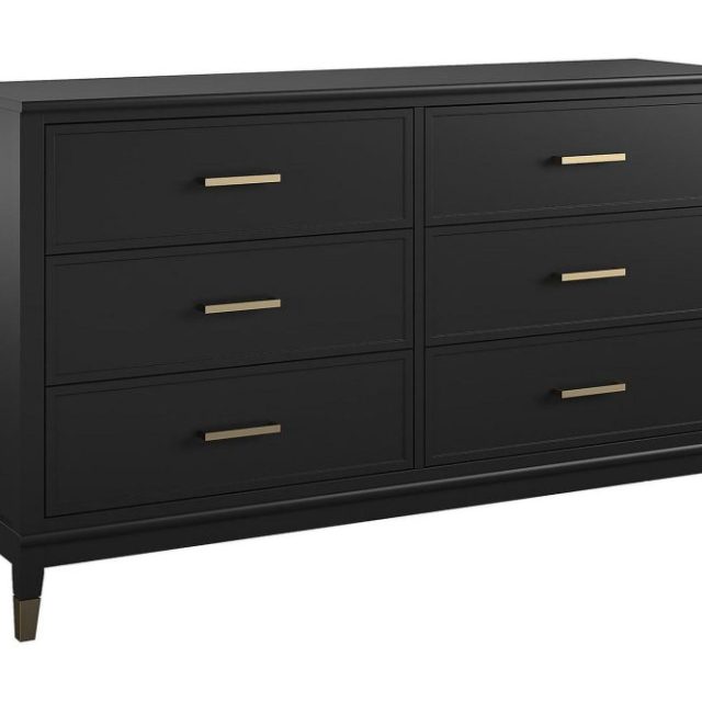 Westerleigh Byrå 144x41 cm Svart/Guld
