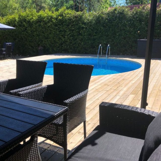 Planet Pool Stålväggspool Premium Rund 3,5x1,5m Inbyggd L:Ca